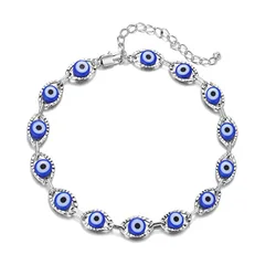 Elegant Blue Evil Eye Resin Bead Adjustable Bracelet - Fashionable Turkish - Inspired Jewelry Gift (BR20Y0140 - 5)