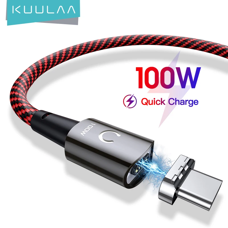 KUULAA PD 100W USB Type C to Type C Cable For Xiaomi Mi 10t Pro POCO x3 Magnetic 5A Quick Charging Cable For MacBook Pro Cord