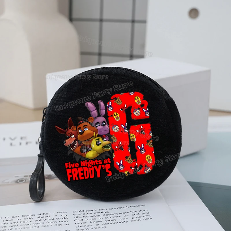 Five Night At Freddy Runde Geldbörse mit Buchstaben A-Z-Aufdruck, Münztüte, Spiel, Anime-Junge, Schlüsseltasche, kleine Geldbörse, Kindergeburtstag, Weihnachtsgeschenk – Detail 2