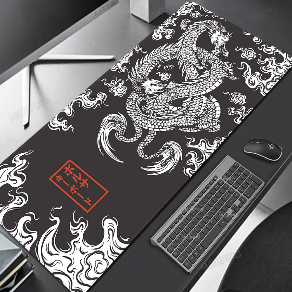Yellow Dragon Gaming Mouse Pad Japão Deskmat Preto Playmat Laptop Anime Teclado Almofada de Borracha na Mesa Tapete pc - Imagem 6