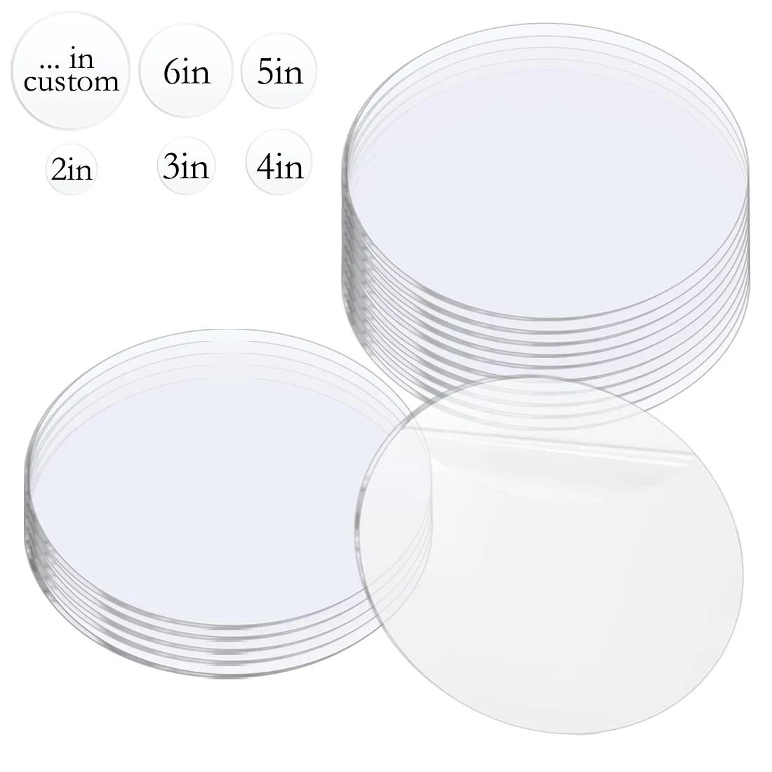 1/2mm Clear Circle Acrylic Sheet Plexiglass Disc Round Sign for