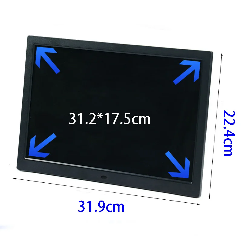 14 inch Digital photo frame 1366 * 768 Video Photo Calendar USB/SD White Digital photo frame Black Vertical screen view 5