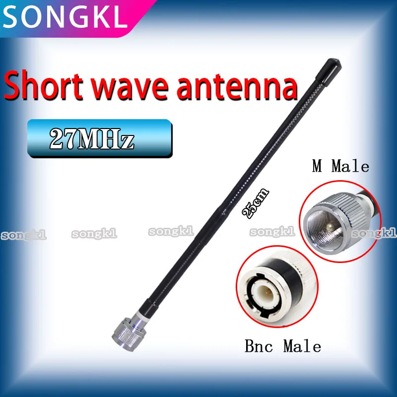 부드러운 채찍 BNC 안테나, Uniden Cobra RadioShack Midland Anytone 호환, 휴대용 낚시 보트 CB 라디오, 27Mhz