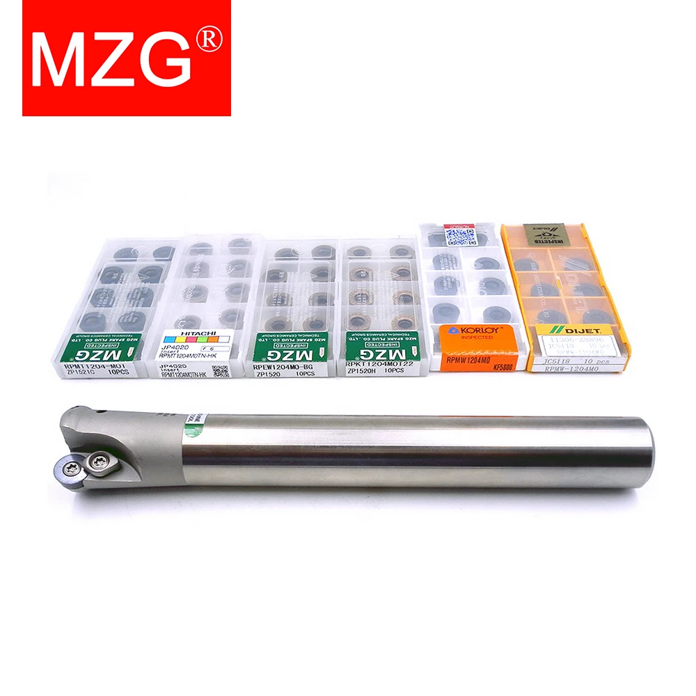 MZG EMR C10 C12 C15 C16 C19 C20 Round Nose Milling Cutter Holder 4R 5R 6R CNC Machine Carbide Inserts RPMT RPMW End Mill Tool