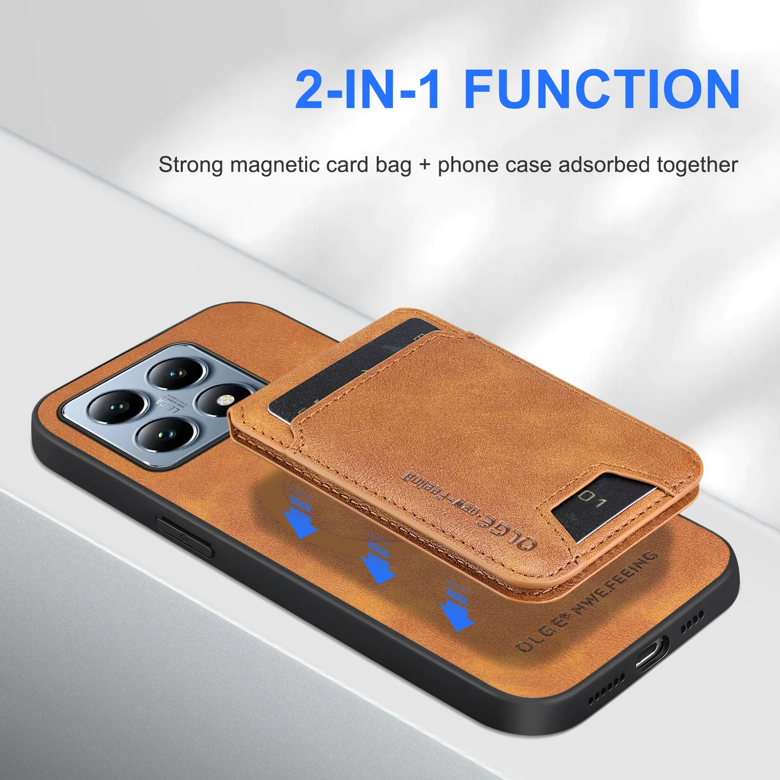 Magnetic Leather Wallet Card Holder Case with Stand Feature and Soft Back s