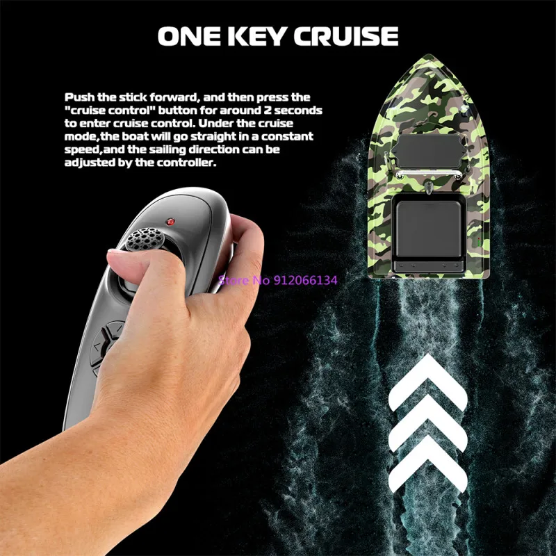 500M Large Smart Waterproof Remote Control RC Nest Bait Boat 2KG Loading One Key Cruise Night Light High Speed RC Fishing Boat 4