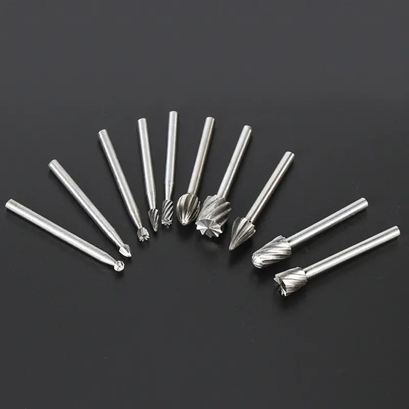6pcs 10pcs/Set HSS Rotary Burr Mill Cutter Routing Router Bits Burr Rotary Tools Wordworking Tool Engraving Dremel Accessories - Image 9