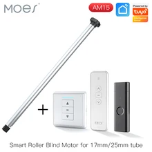 

New Automatic AM15 Tubular Roller Blind Motor for 17/25mm Tube Motorized Electric Blind Shade RF433 Remote Control for 25mm Tube