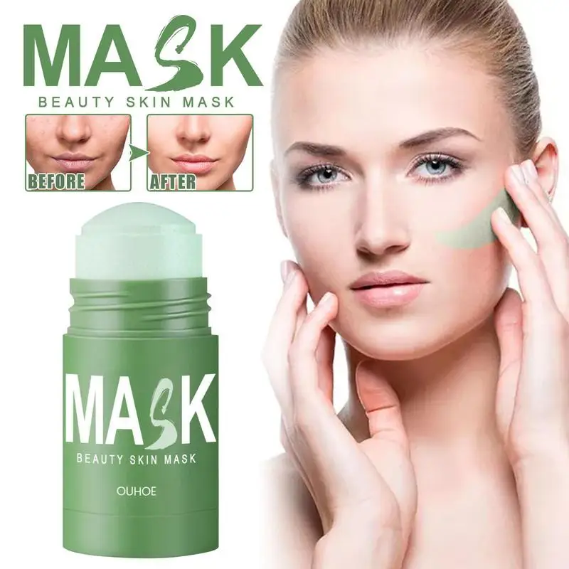 

Green Tea Mask Stick Tea Cleansing Purifying Clay Oil Control Mask Deep Pore Cleansing Dirt Blackhead Pores Removal Skin Care