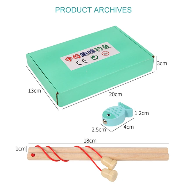 WEMMICKS Wooden Magnetic Fishing Game Montessori Number Letter Cognition Fish Rod Toys Kids Early Educational Toys 11/28pcs 6