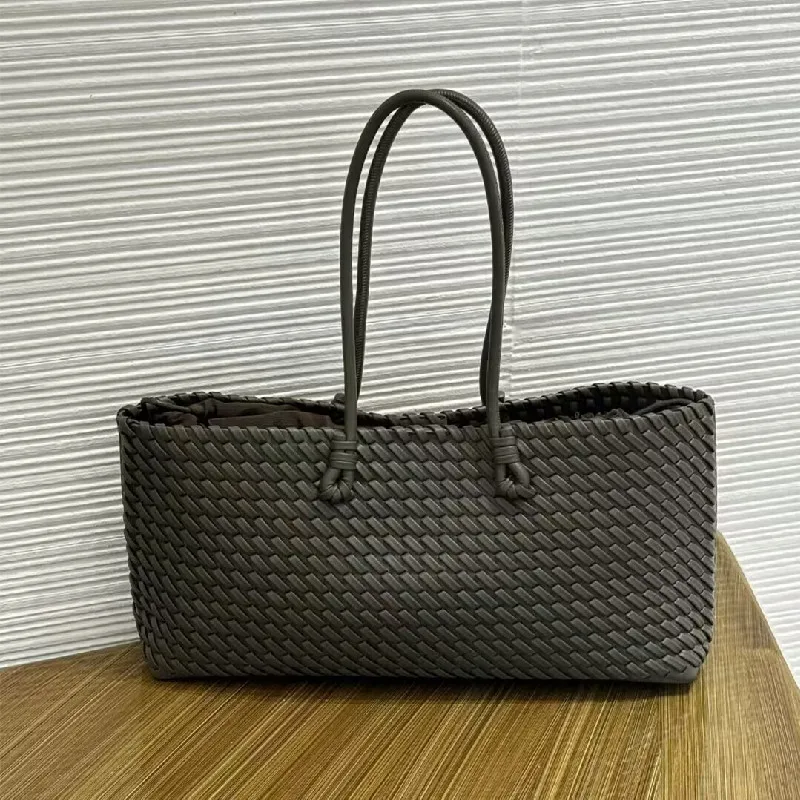 NEW Fashion Leather Handbags Women's Leather Weaving Casual Shopping Bag Vintage Basket Tote Purse Shopping bag