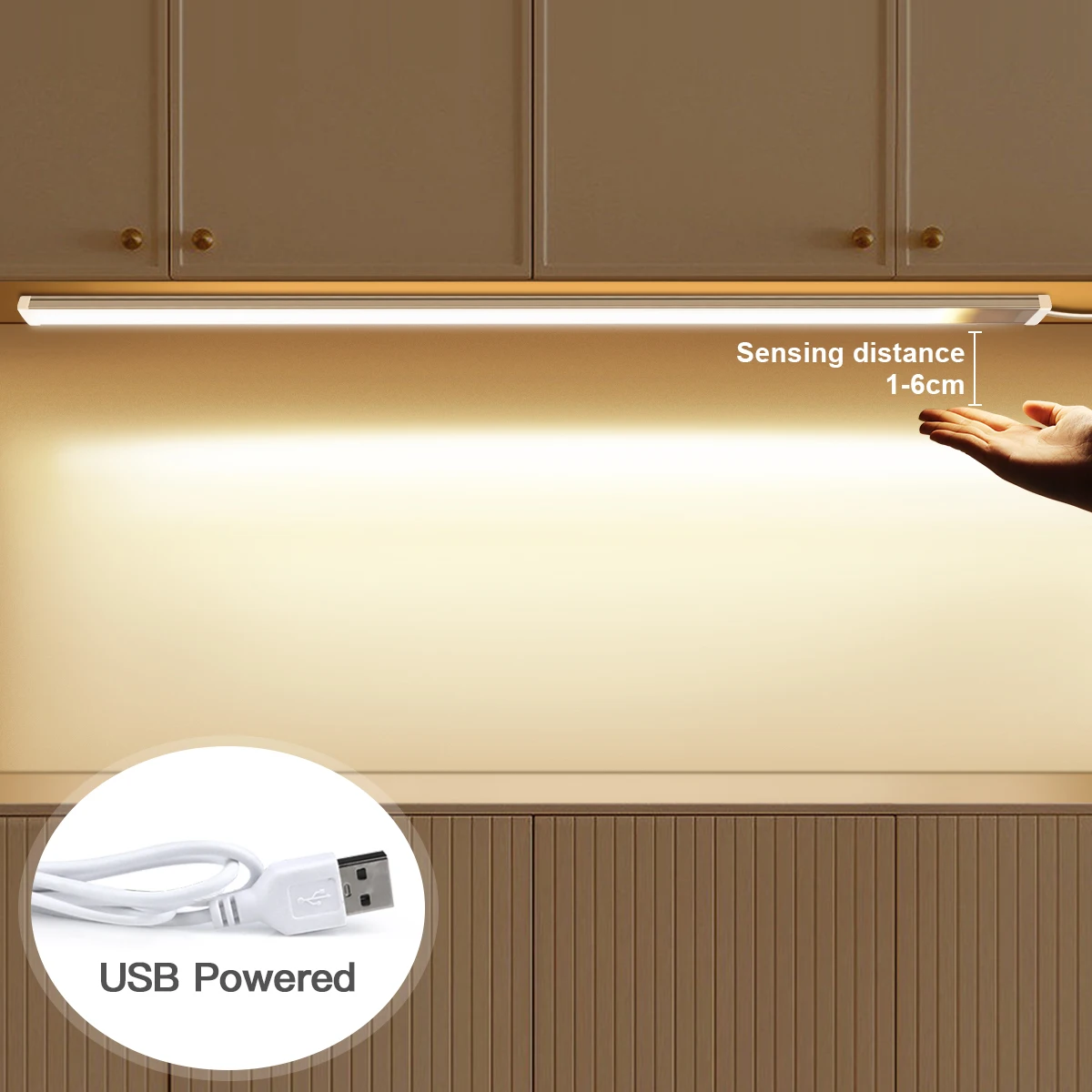 LED Motion Sensor Light Hand Scan On Off Motion Sensor Cabinet Light COB LED Light Bar Night Kitchen USB Table lamp Fathers Day Gifts