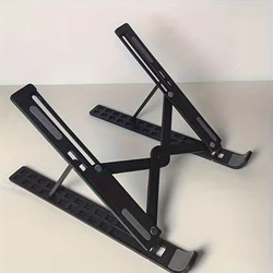 Ergonomic Foldable Laptop Stand - Adjustable Height with Compact High - Quality Base (Black)
