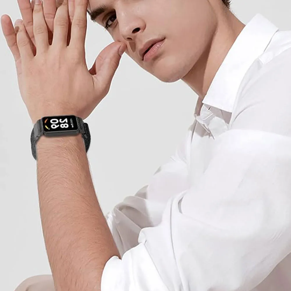 Nylon Loop Watchband with Protective Case for Smart Watches - Stylish Strap Accessory