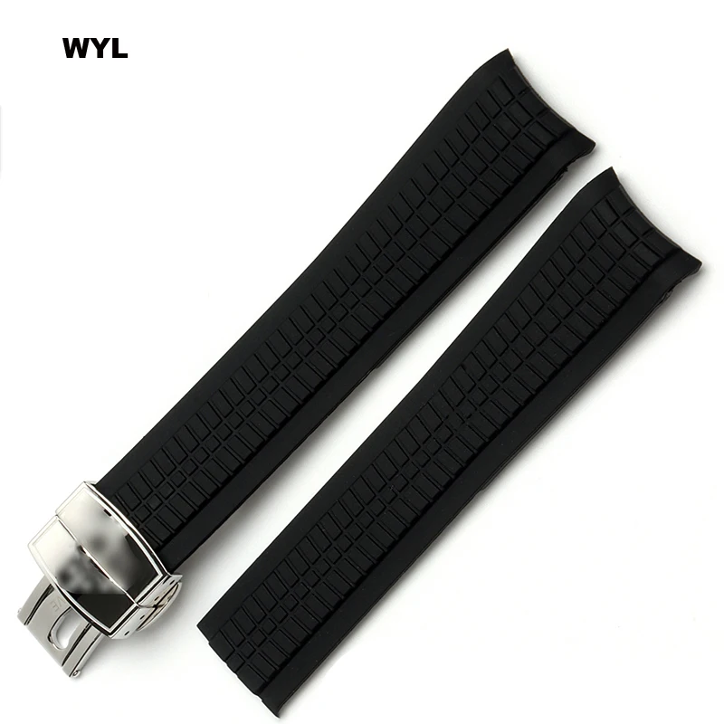 

Premium-Grade Soft Rubber Watch Strap Fits For Patek Philippe Silicone 5164A 5167A 5168A 21mm Folding clasp Watchbands