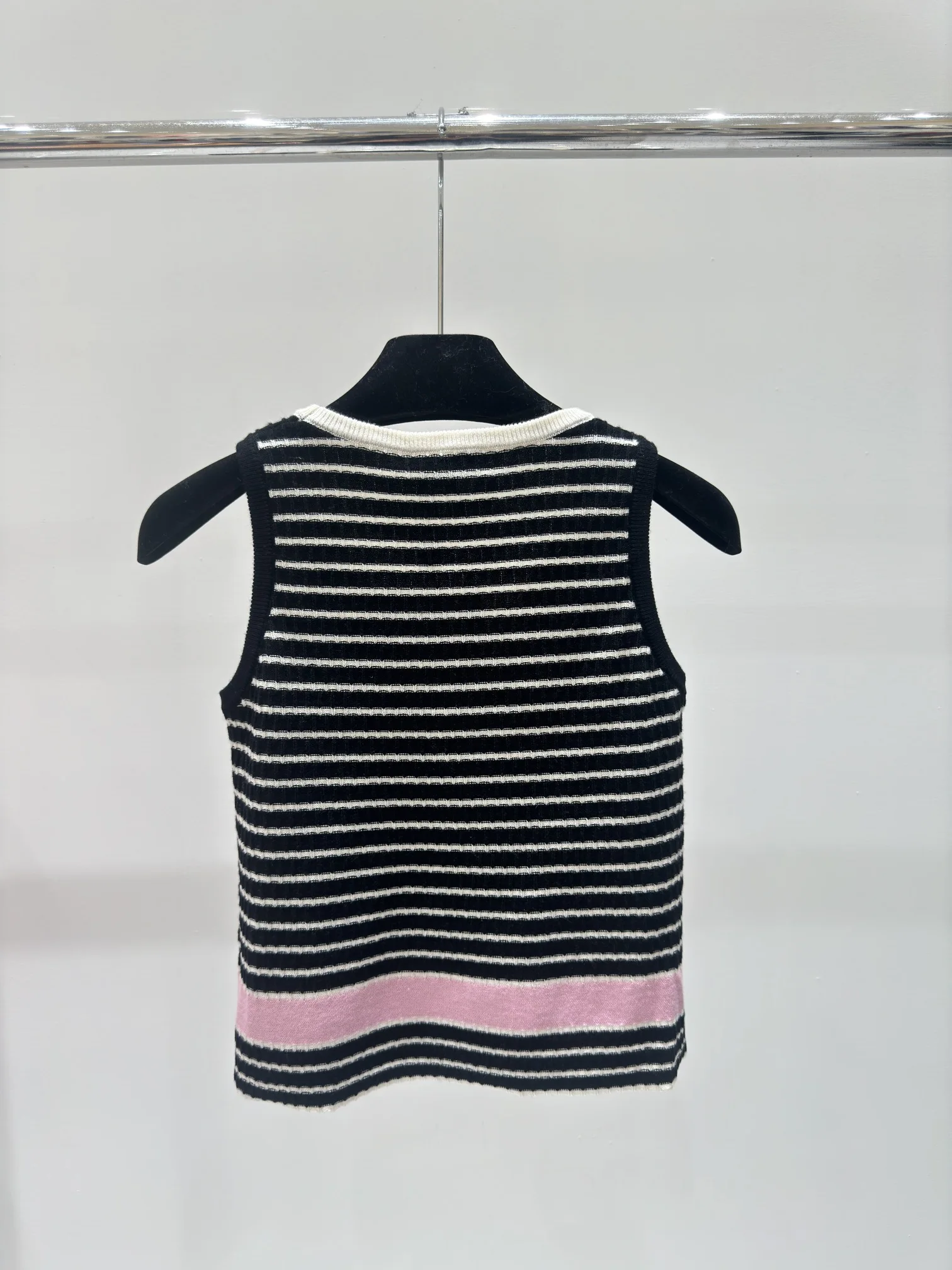 

Autumn/Winter New Contrast Stripe Knitted Tank Top