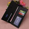Ultra Thin Men's Long Wallet Leather Business Purse ID Card Postcard Note Storage Holder Foldable Male Handheld Purse 2
