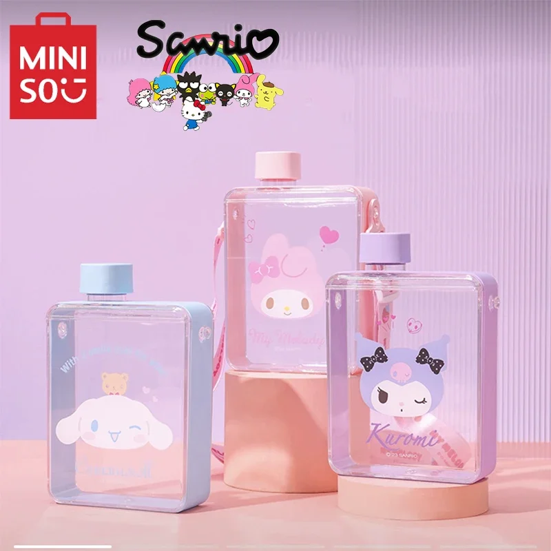 

MINISO Подлинная Sanrio чашка для воды квадратный пластиковый Красочный Летний напиток ледяной напиток кавайное украшение мультяшный подарок для детей