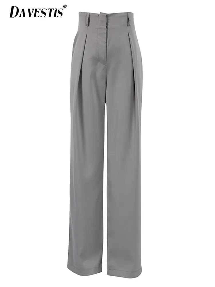 

Personalized Street Wide Leg Pants for Women 2023 Summer New Simple Solid Color Mopping Pants Female Casual Baggy Pants Woman