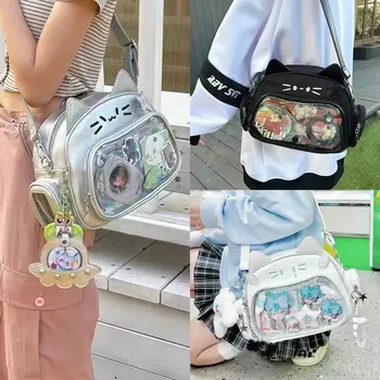 Pu Kawaii Cat Itabag Girl Travel borsa a tracolla tascabile trasparente coreana borsa a tracolla zaini moda donna Idol Doll Storage Bags 1