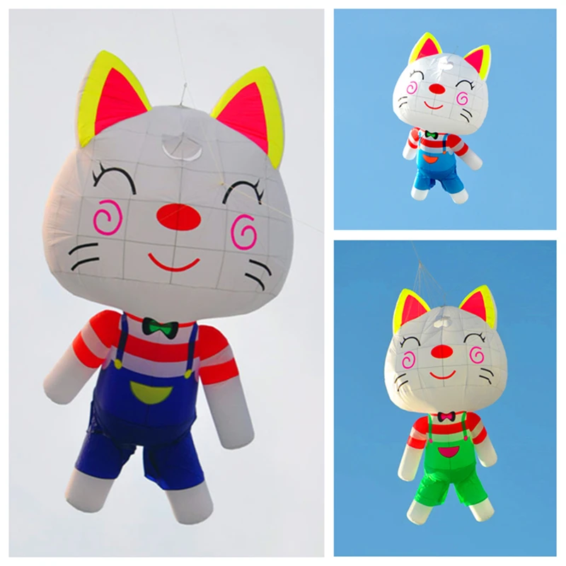 

free shipping 3d inflatable kites pendant large cat kite windsock soft kites cartoon children kite factory wind kite gel blaster