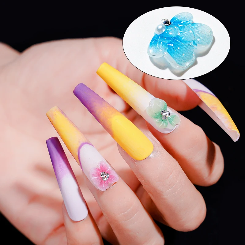 3D Floral Nail Decal/ Pastel Color Six Tik Tok Nail DIY Charm for