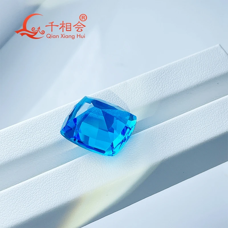 31ct Natural Blue Topaz Cushion Shape Gemstone Loose Stone Certified Jewelry Making Cut Quality