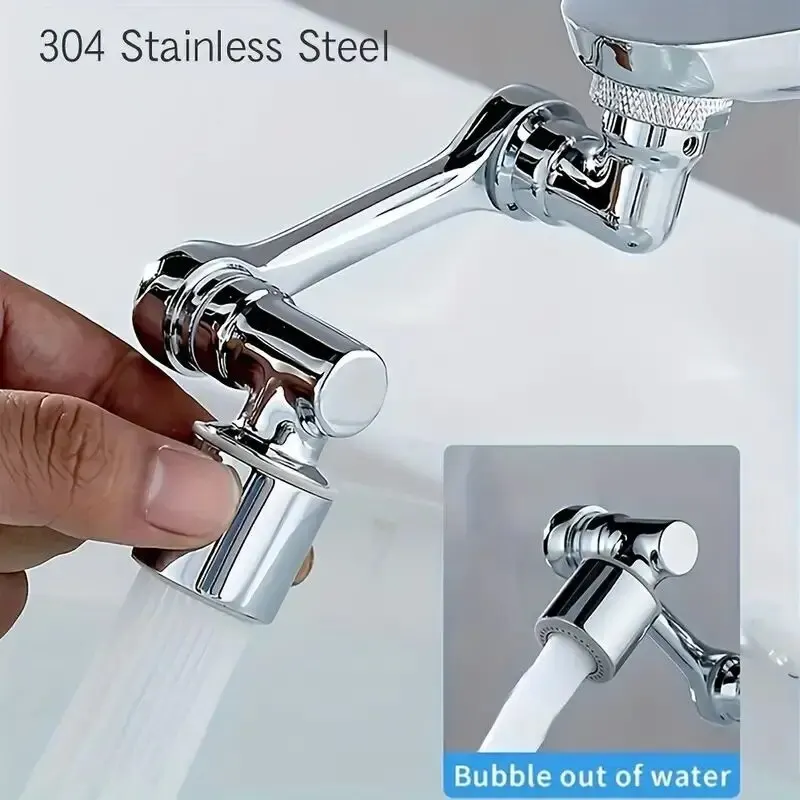 Faucet Extender 1pcs Alloy Robotic Arm 1080&deg; Rotating Universal Extension Swivel For Bathroom Sink