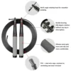 Speed jump rope, heavy-duty adjustable rope, lightweight design, smooth ball bearing rotation, suitable for CrossFit training 3