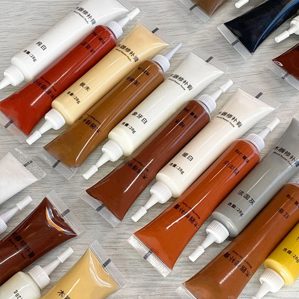 Wood Paint Repair Paste 12 Colors DIY Cabinet Floor Wardrobe Scratches Holes Refinishing Paste Wooden Furnitures Scratch Filler