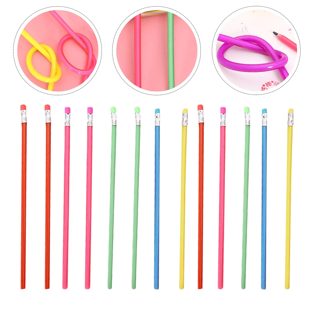 20 Pcs Constantly Folding Fun Pencils Kids Bulk Student Supplies Gift Flexible Stationery Pvc Use Bendable Eraser