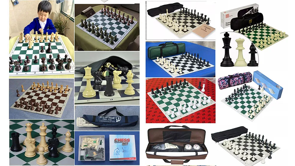 Weighted Chess Set King Tall 3.5 Inch Staunton Silver & Black Anodized Metal Fin