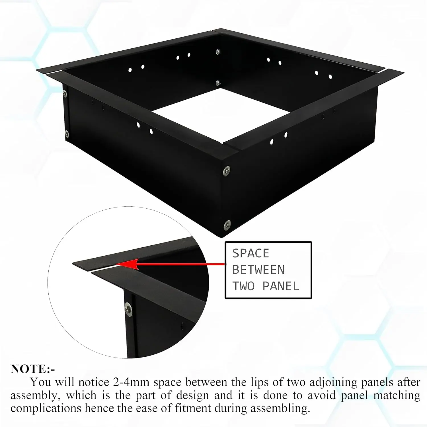 Smokeless fire pit ring inserted square type 29 "outer diameter and 25" inner diameter 2MM smokeless bonfire liner with vent