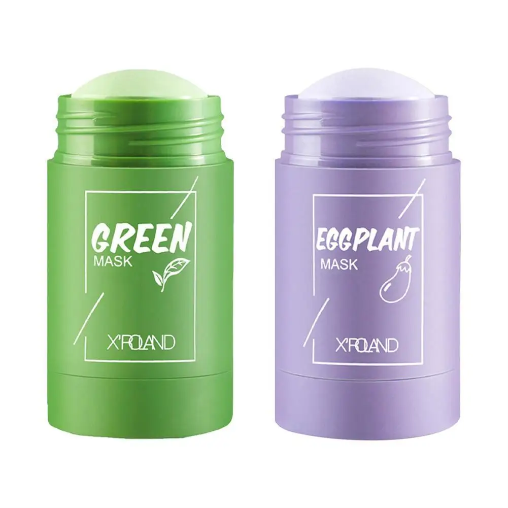 

Solid Green Eggplant Clean Skin Natural Moisturizing Mud Film Shrink Pores Remove Blackhead Acne Masks