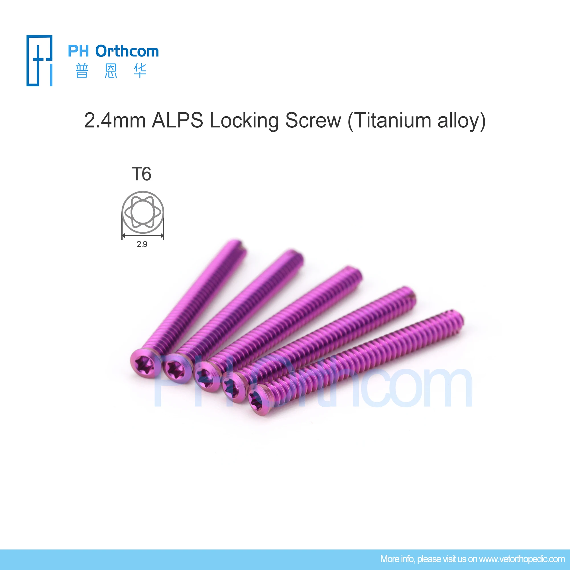 

2.4mm ALPS Titanium Locking Screws T6 Stardrive Veterinaria Pets Orthopedic Surgical Implant Instruments Medical Equipments