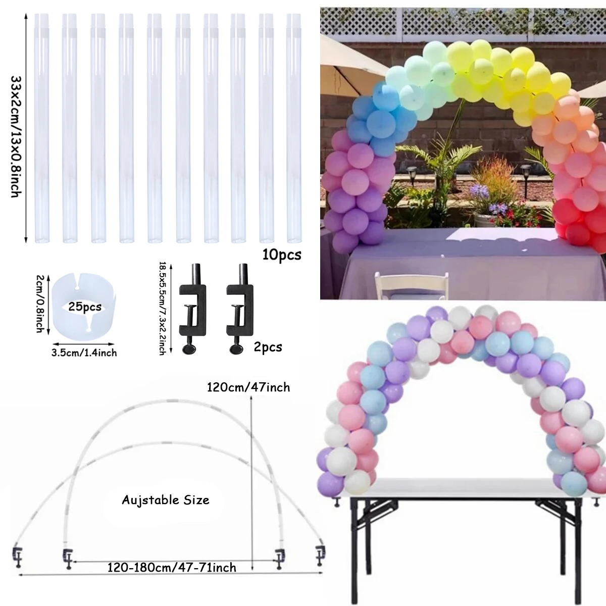 Adjustable Table Balloon Arch Stand Holder Support Bow Balloon Base 1set