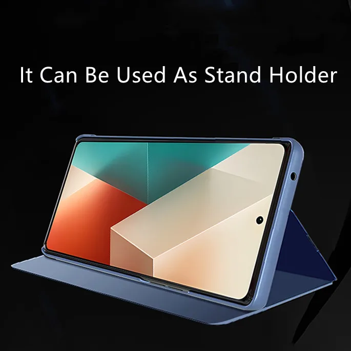 Enhanced Mirror Flip Case with Kickstand and Shockproof Protection - Sleek Protective Cover and Stylish Shell
