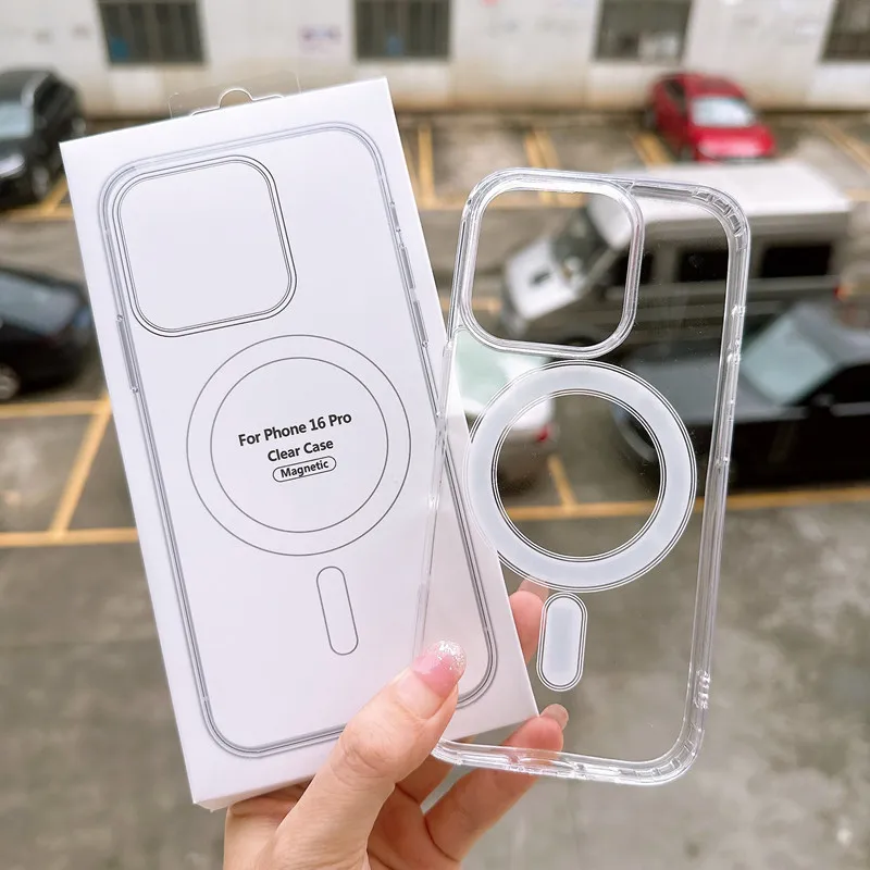 Fashion Clear Magnetic Shockproof Wireless Charging Phone Case