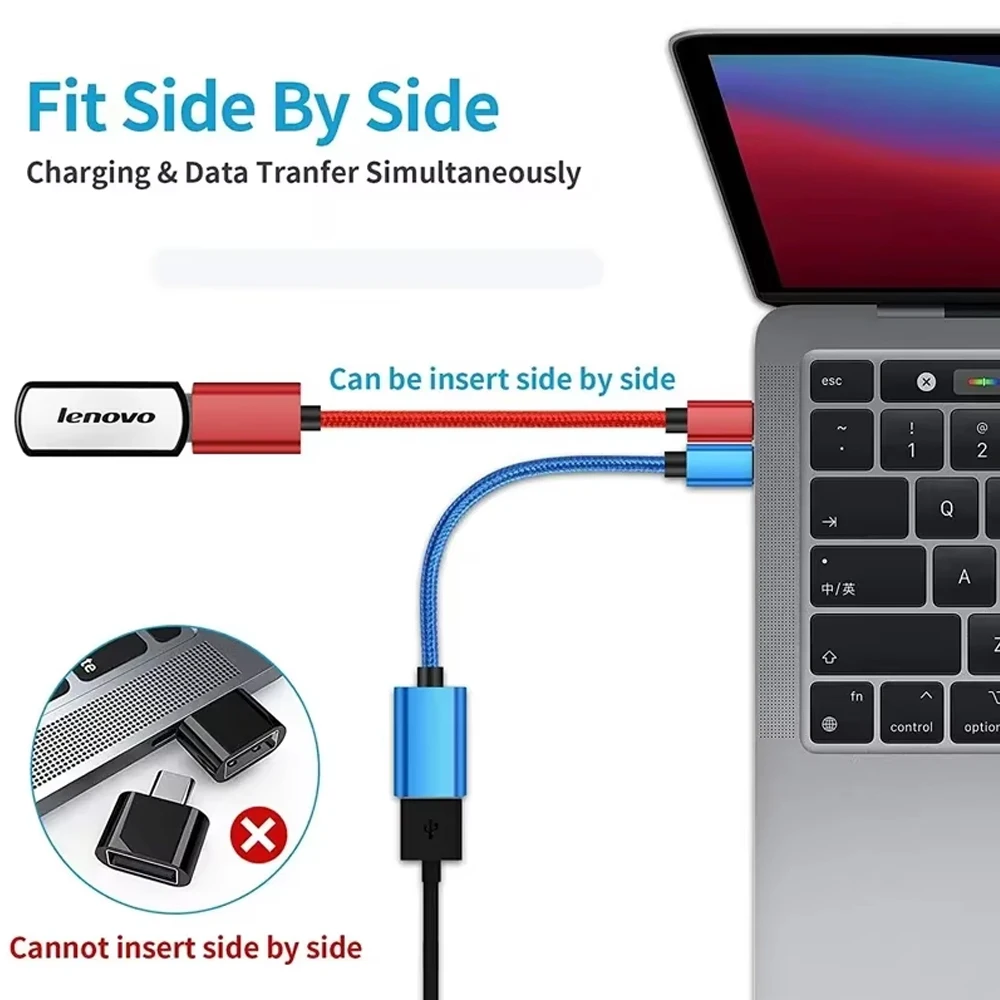 USB Female to Type C Male Adapter OTG 15.5CM Long Cable For Xiaomi Samsung S20 Huawei OTG Data Cable Converter