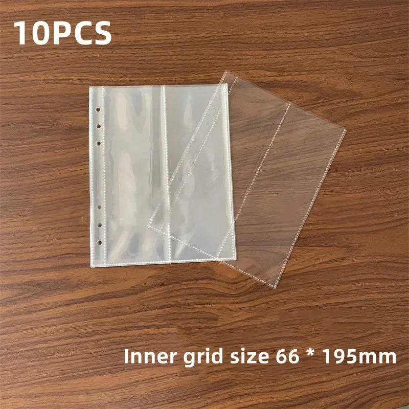 10pcs/A5 for Postcard GameCard Recipe Cards Photo Album Binder Protector Transparent Photo Album Binder Refill Inner Sleeves