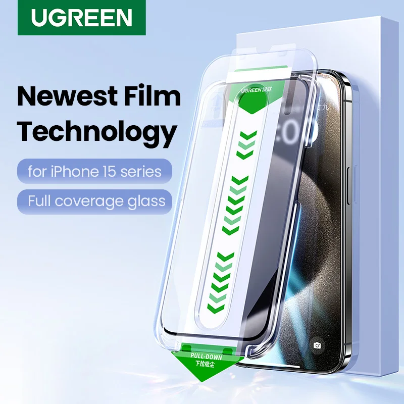 

UGREEN Dust-free Screen Protector For iPhone 15 Pro Max Tempered Glass For iPhone 15 Plus Screen Protectors 15Pro Film
