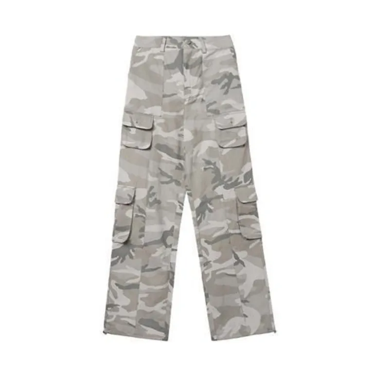 Camo Pants Baggy Jeans Hip Hop Trousers for Men Oversize Cargo Streetwear Denim Y2k Man Trendyol Woman Casual Grey Men's