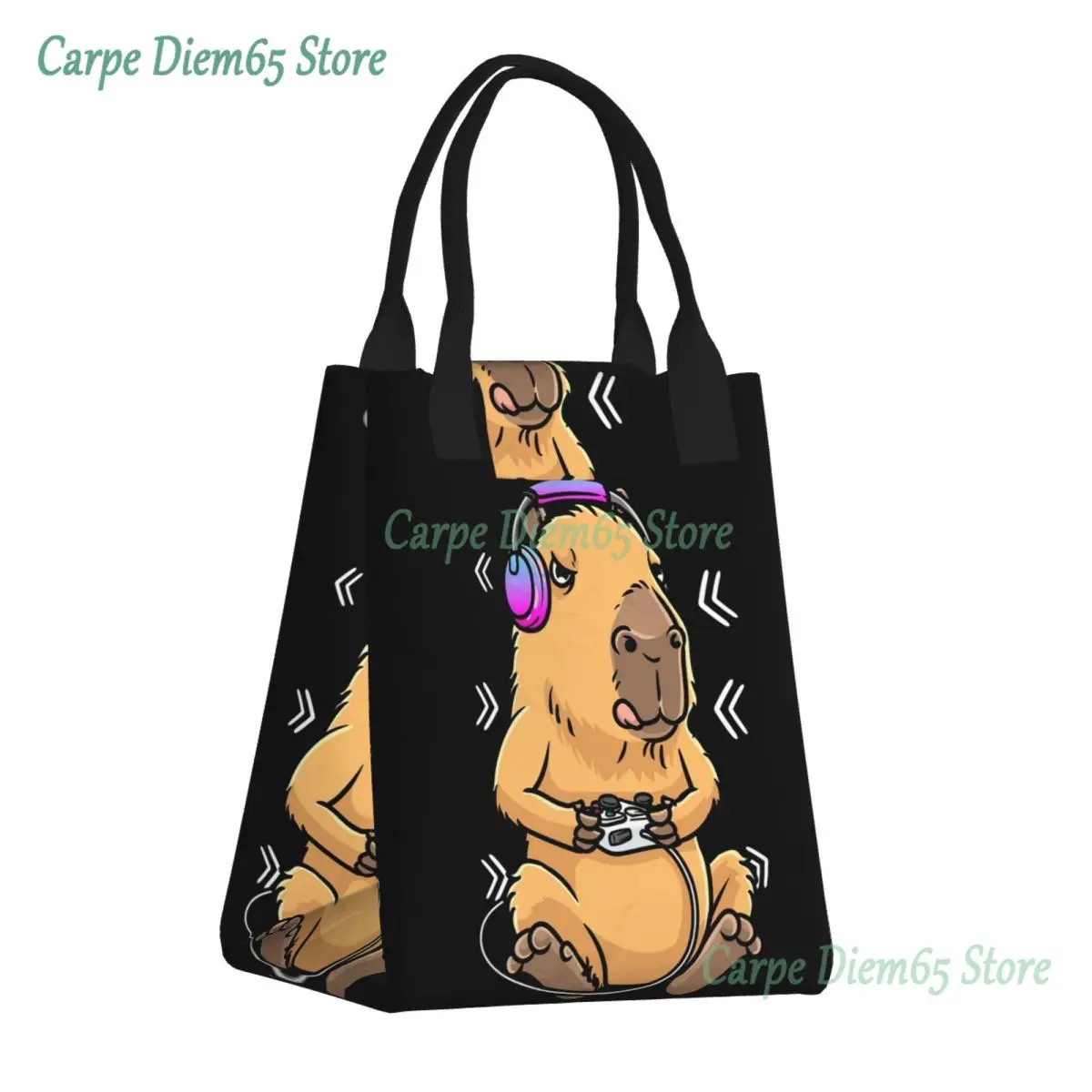 

Custom Capybara Giant Cavy Rodent Gamer Gaming Lunch Bag Women Cooler Thermal Insulated Lunch Box Work Food Picnic Tote Bags