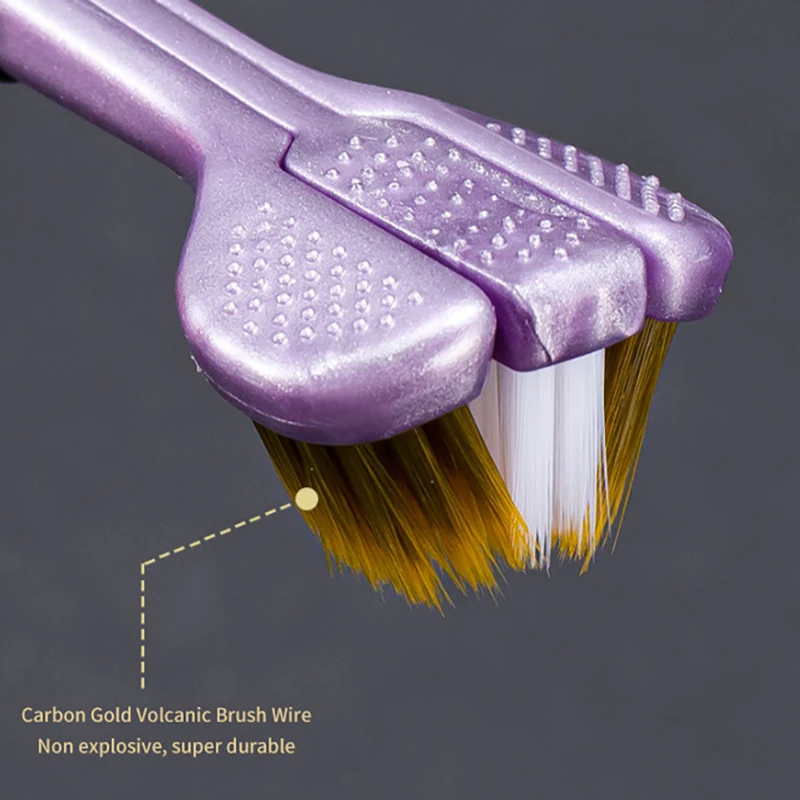 성인용 초미세 부드러운 강모 칫솔, 구강 건강용 구강 관리 칫솔, 3 면 부드러운 모발, 2 개