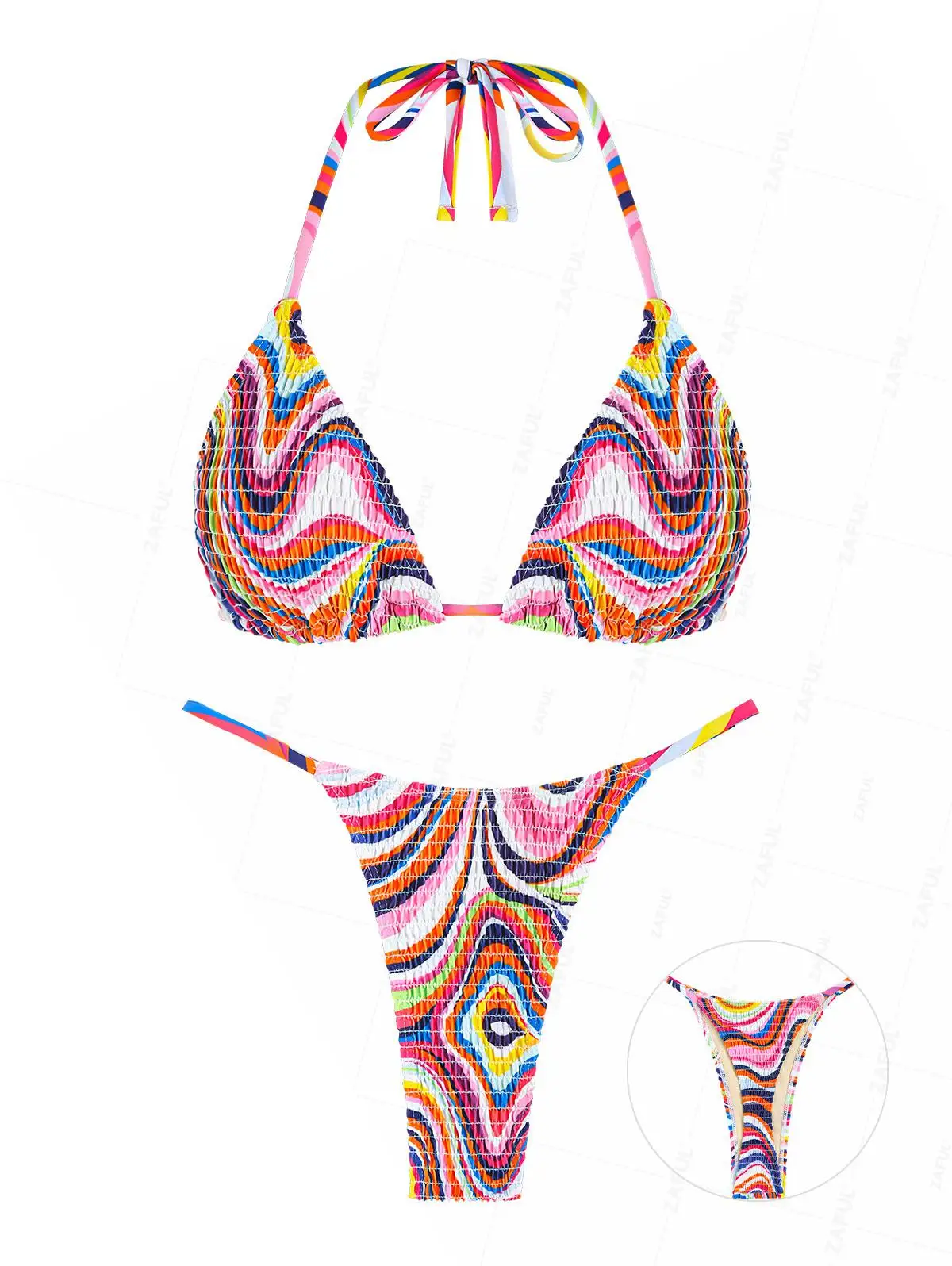 ZAFUL femmes cravate côté rembourré maillot de bain ensemble