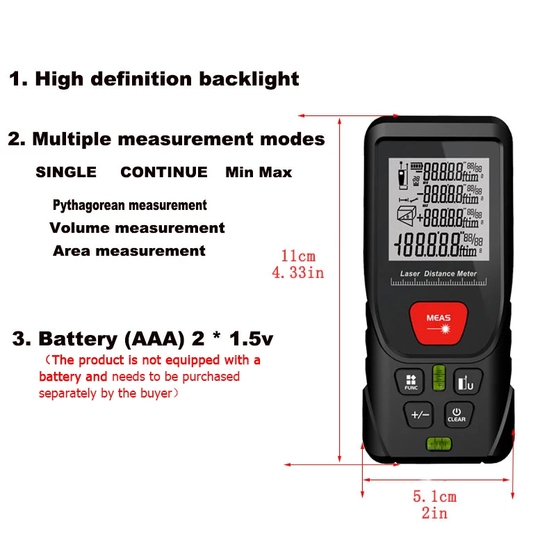 Advanced Digital Laser Distance Meter - Precision Measurement & Rangefinding Tool