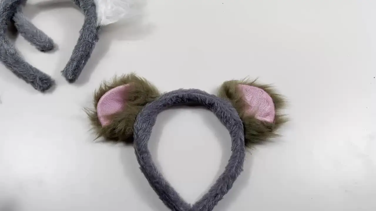 Fasce Per Capelli Con Orecchie Di Koala – 2 Pezzi – Peluche Cartoon Per Feste E Halloween
