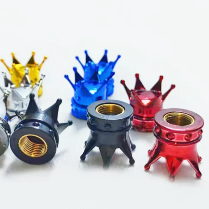 4 PCS 유니버설 크라운 자동차 타이어 밸브 캡 공기 방진 방수 휠 림 커버 자동차 오토바이 장식