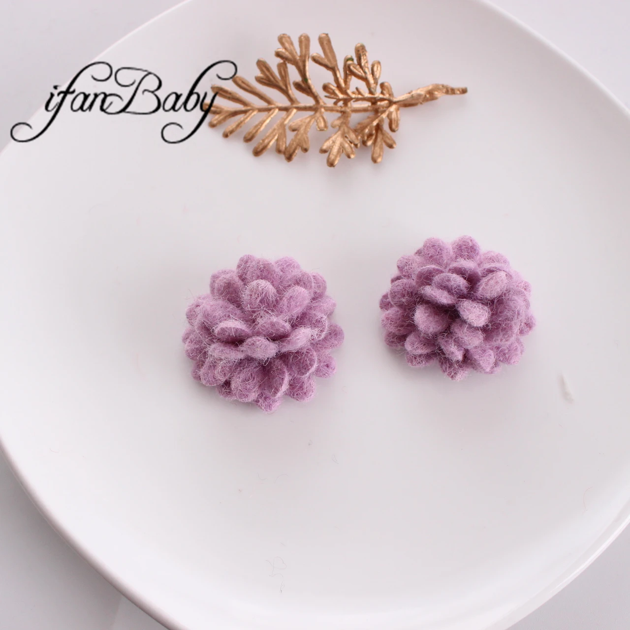 3,8 cm Ball Filz Wolle Haar Blumen weiche koreanische Gänseblümchen Blume DIY handgemachte Haarschmuck Stoff Blumen – Detail 8
