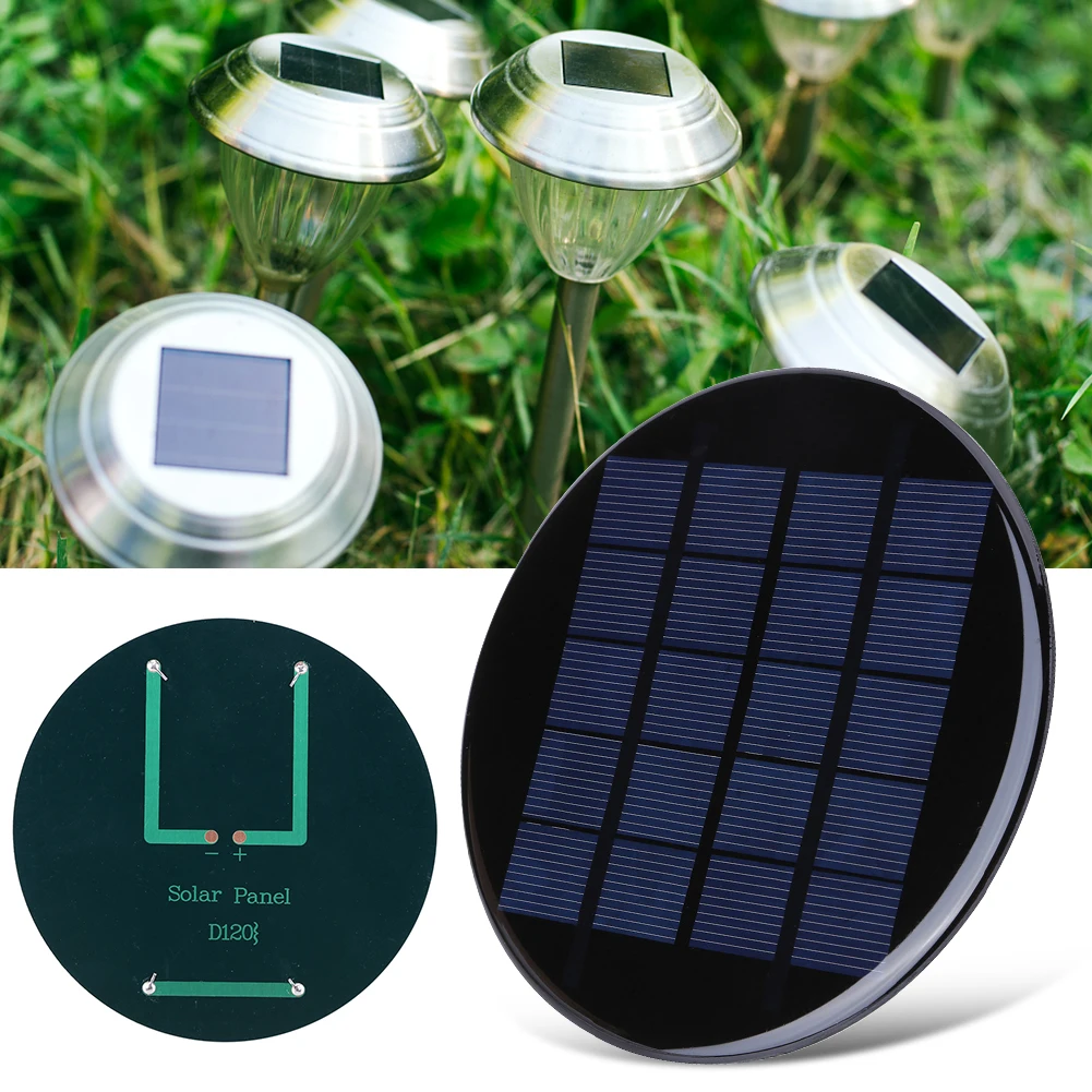 휴대용 미니 원형 태양 전지 패널, 1.1W, 5V, 배터리 충전기, 휴대폰 보조배터리, 3.7-5V 태양열 장난감 및 조명